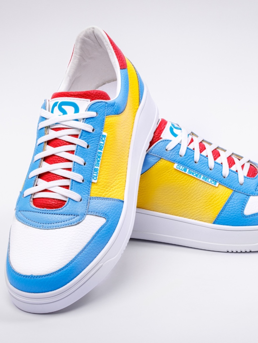 Club Shoes Relics Men Premium Leather Sneaker "Multicolor Yellow Premium"